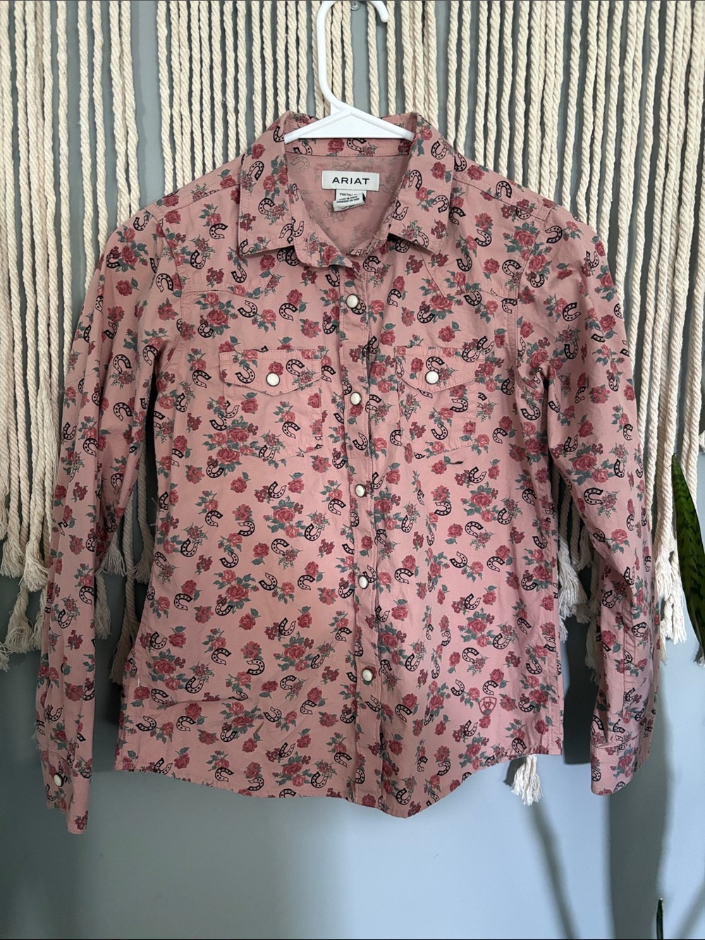 Ariat Pink Floral Youth Western Shirt